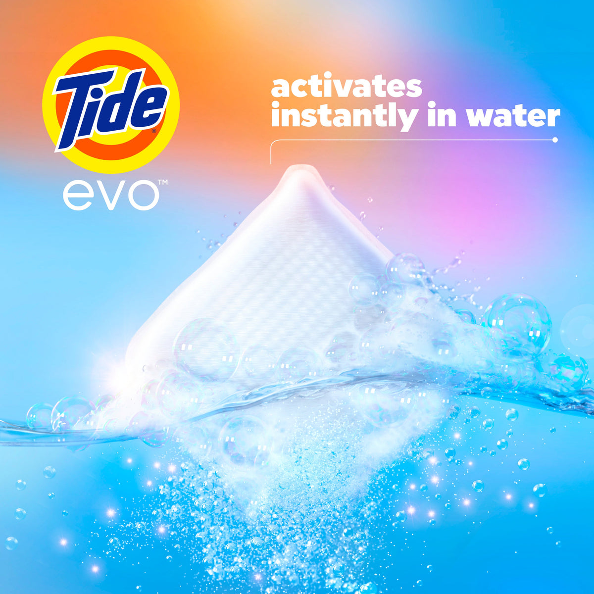 Tide Evo Laundry Detergent Tiles, 100% Concentrated, 6X Cleaning Power, Original Tide Scent, 16 Count