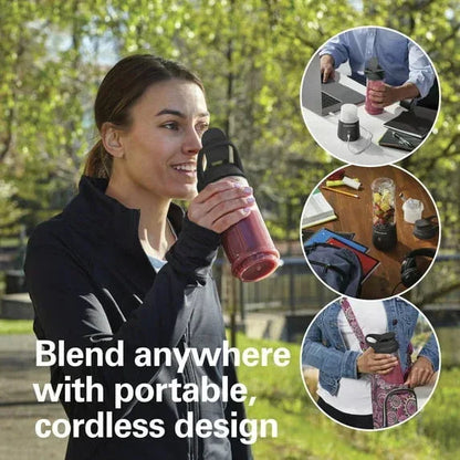 Hamilton Beach Blend Now Portable Personal Blender for Smoothies with Travel Lid, 16 oz, Black