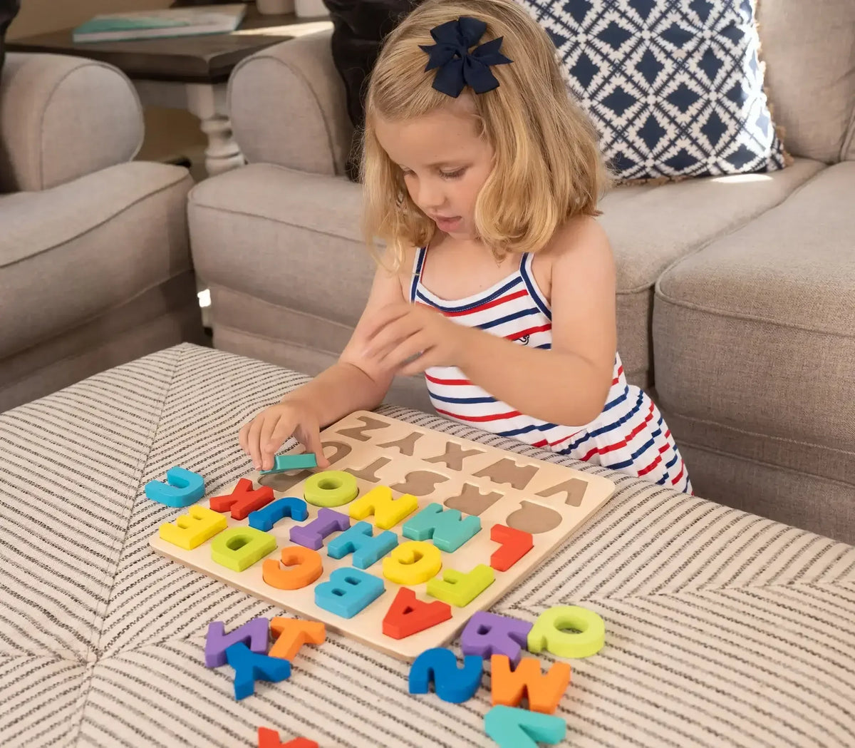 Spark Create Imagine Wooden Alphabet Puzzle, Baby and Toddler Toys for Children Ages 18 Months