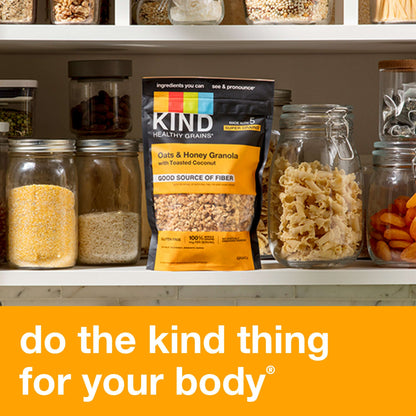 KIND HEALTHY GRAINS Granola, Healthy Snack, Oats & Honey Granola with Toasted Coconut, Snack Mix 11 OZ