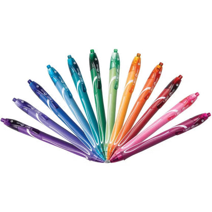 BIC Gel-Ocity Quick Dry Gel Pens, Medium Point (0.7mm) Assorted Colors, 12-Count