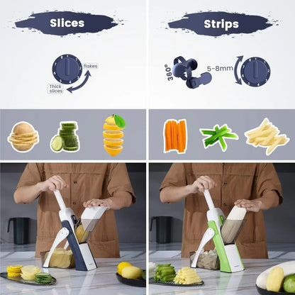 Mandoline Slicer for Vegetables Fruits, Adjustable Thickness Stainless Steel Food Cutter & Chopper, Safe and Quick Meal Preparation