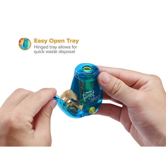 Bostitch Twist-N-Sharp Pencil Sharpener Handheld-Blue-1 Each