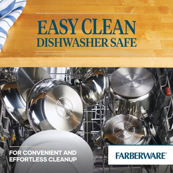 Farberware Classic Series 1 Quart Stainless Steel Sauce Pan with Lid, Induction Compatible, Metal Utensil and Dishwasher Safe, Stainless Steel