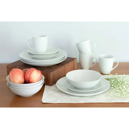 Ten Strawberry Street Simply White Coupe 16-Piece Ceramic Dinnerware Set