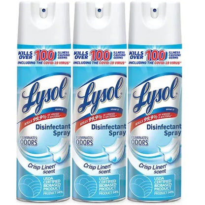 Lysol Disinfectant Spray, Crisp Linen (19 Oz., 3 Pk.)