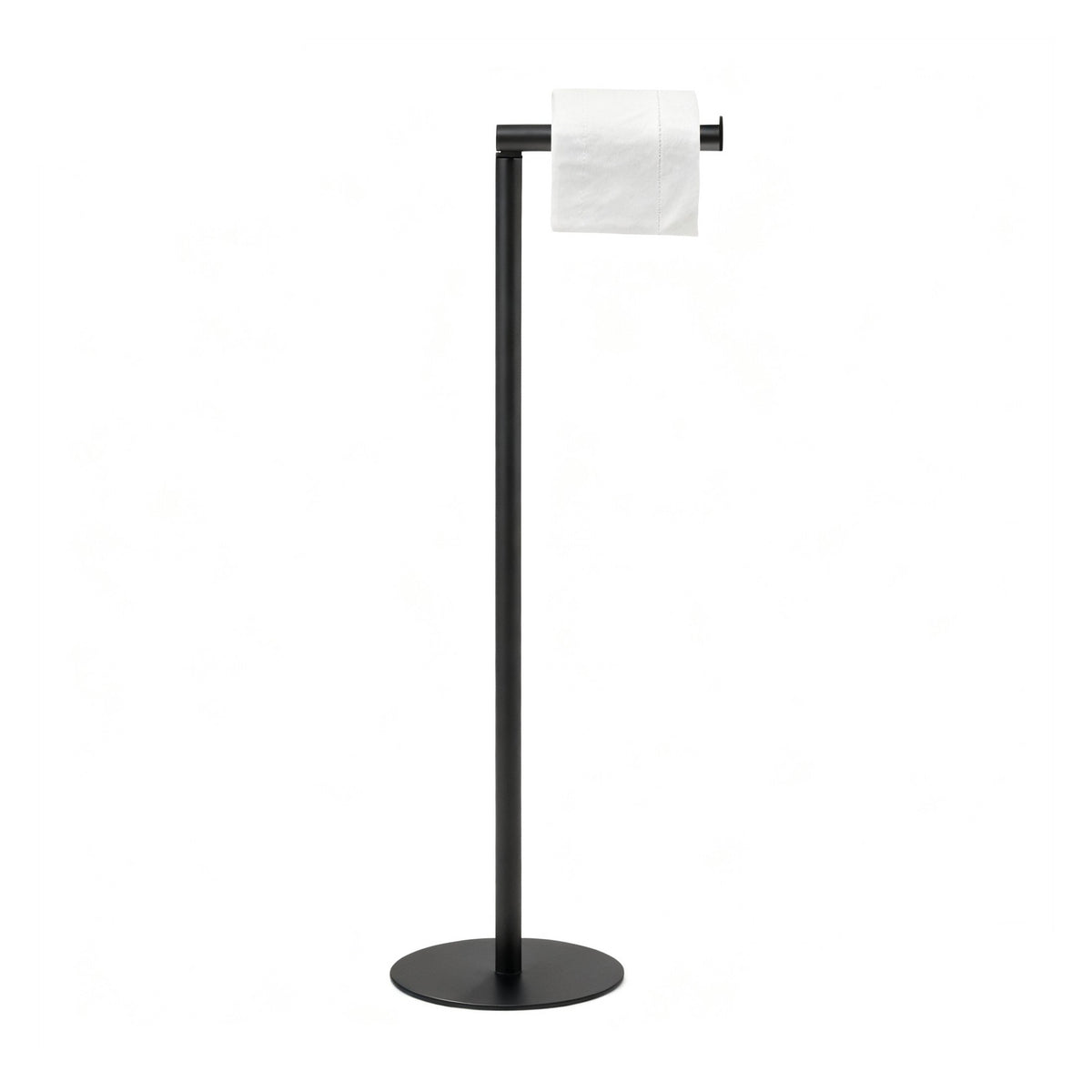 Toilet Paper Holder Stand, Free Standing Toilet Paper Roll Holder for 5 Spare Rolls, Modern Bathroom Toilet Paper Stand, Black
