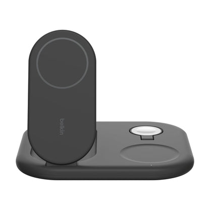 Belkin 3-in-1 MagSafe-Compatible Charger 15W, Foldable Qi2-Certified Wireless Charging Station - Black
