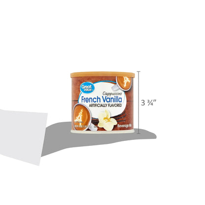 Great Value French Vanilla Cappuccino Coffee House Beverage Liquid Drink Mix, 16 oz Canister