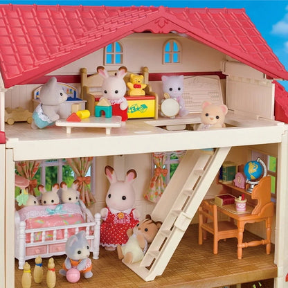 Calico Critters Red Roof Country Home - Secret Attic Playroom, Dollhouse Playset