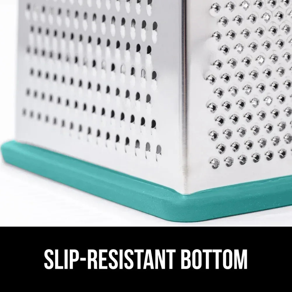 GORILLA GRIP Cheese Grater, BPA Free Stainless Steel Box Graters, Cheeses and Veggie Shredder