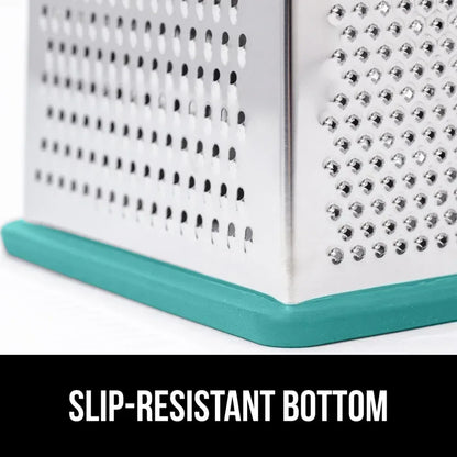 GORILLA GRIP Cheese Grater, BPA Free Stainless Steel Box Graters, Cheeses and Veggie Shredder