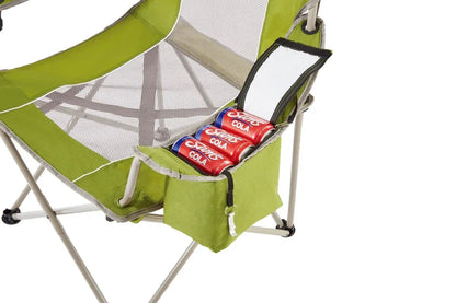 Ozark Trail Adult Oversized Mesh Camp Chair with Cooler, Green & Gray