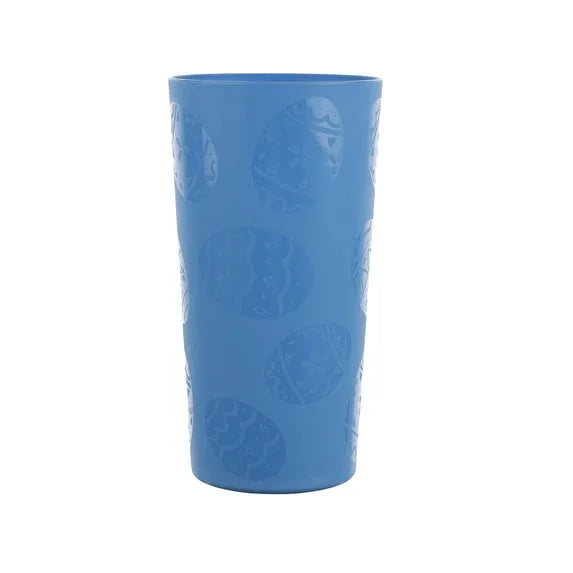 Mainstays 30-Piece Blue Etched Easter Egg Plastic Dinnerware Set, Includes 10 Plates, 10 Bowls, 10 Tumblers