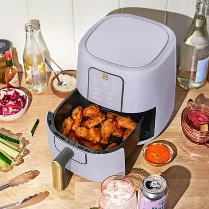 Beautiful 3 Qt Air Fryer with TurboCrisp Technology, EverGood Ceramic Nonstick Coating, Thyme Green by Drew Barrymore
