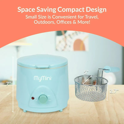 MyMini 1.5 qt Electric Deep Fryer, 700 watts, Aqua