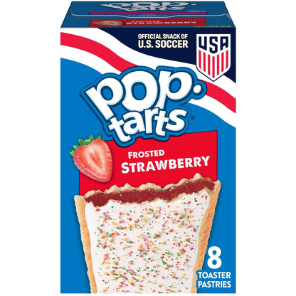 Pop-Tarts Frosted Strawberry Toaster Pastries, Breakfast Foods, Shelf-Stable, 13.5 oz (8 Count)