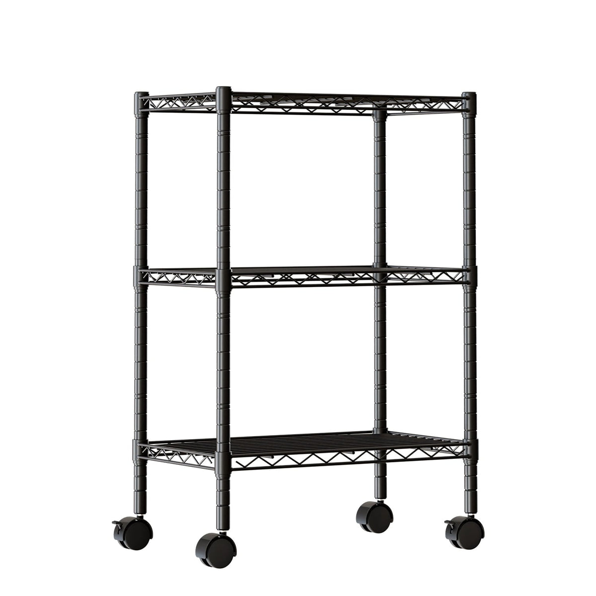 edx 3 Tier Metal Shelving Unit, 23.62"W x 13.78"D x 30"H Height Adjustable Wire Storage Shelves Holds Up to 750 LBS, Black