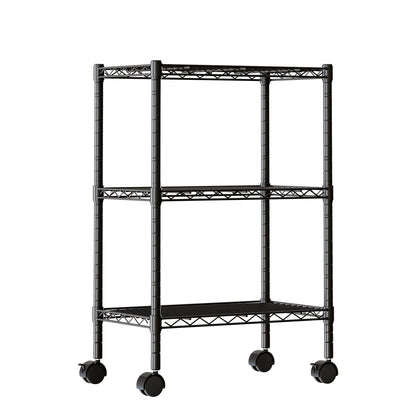 edx 3 Tier Metal Shelving Unit, 23.62"W x 13.78"D x 30"H Height Adjustable Wire Storage Shelves Holds Up to 750 LBS, Black