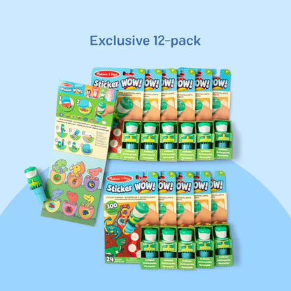Melissa & Doug Sticker WOW!™ 24-Page Activity Pad and Stamper, 300 Stickers, Arts and Crafts Fidget Toy Collectible Character – Dinosaur