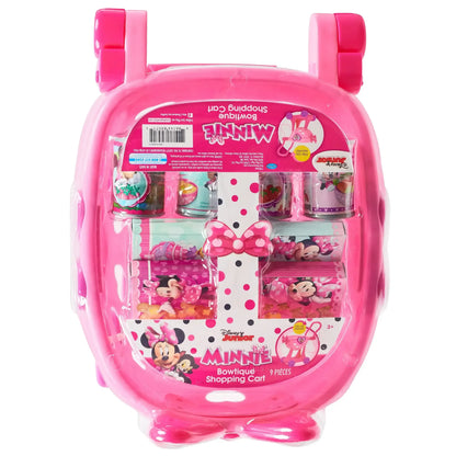 Disney Junior Minnie Mouse Bowtique Shopping Cart, 9-piece Plastic Grocery Set , Ages 3 and up