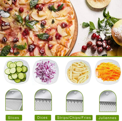 Mandoline Slicer for Vegetables Fruits, Adjustable Thickness Stainless Steel Food Cutter & Chopper, Safe and Quick Meal Preparation