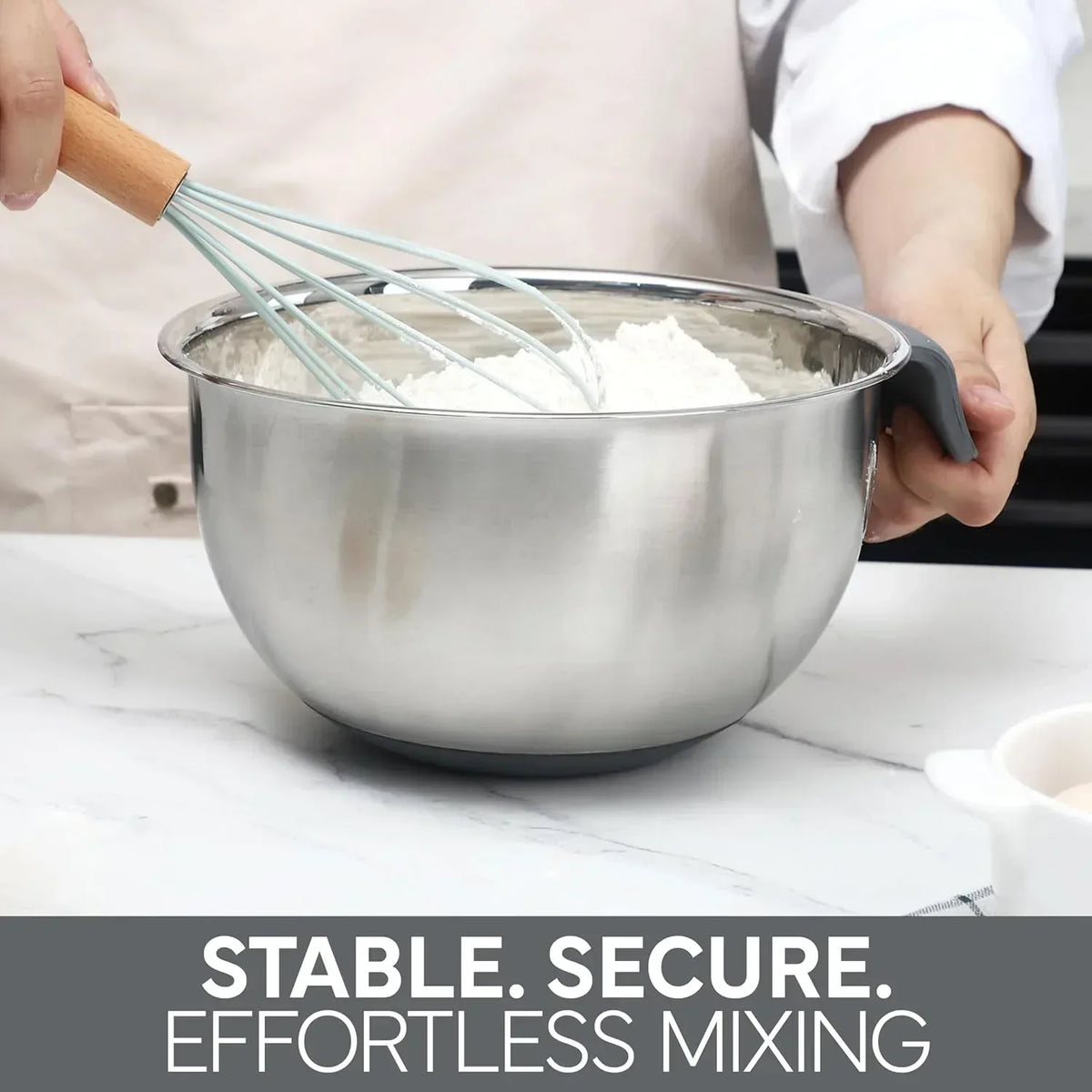 COOK WITH COLOR Stainless Steel Mixing Bowls Set and Measuring Cups- Nesting Bowls with Non-Slip Bottom and Easy-Grip Handles, 11 Pieces