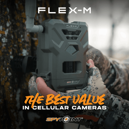 SPYPOINT Flex-m Cellular Trail Camera, 28MP Photos, 720p Video with Sound, Night Vision, Motion Activated, Dual-SIM LTE, 1 pack