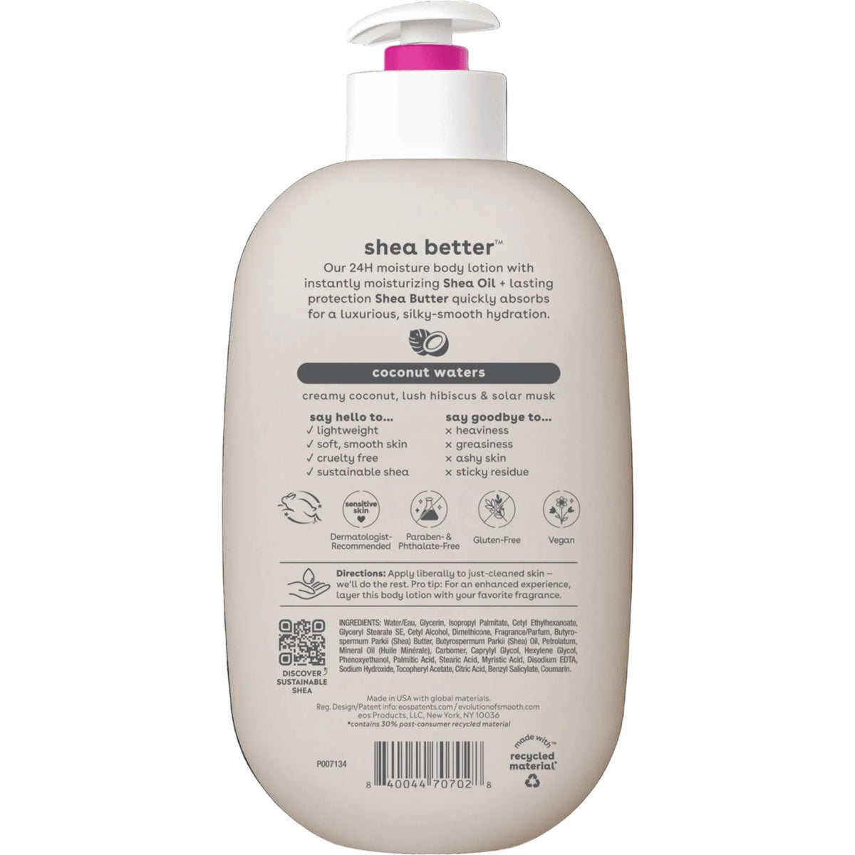 eos Shea Better Body Lotion - Coconut Waters, Made for Dryness, 16 fl oz.