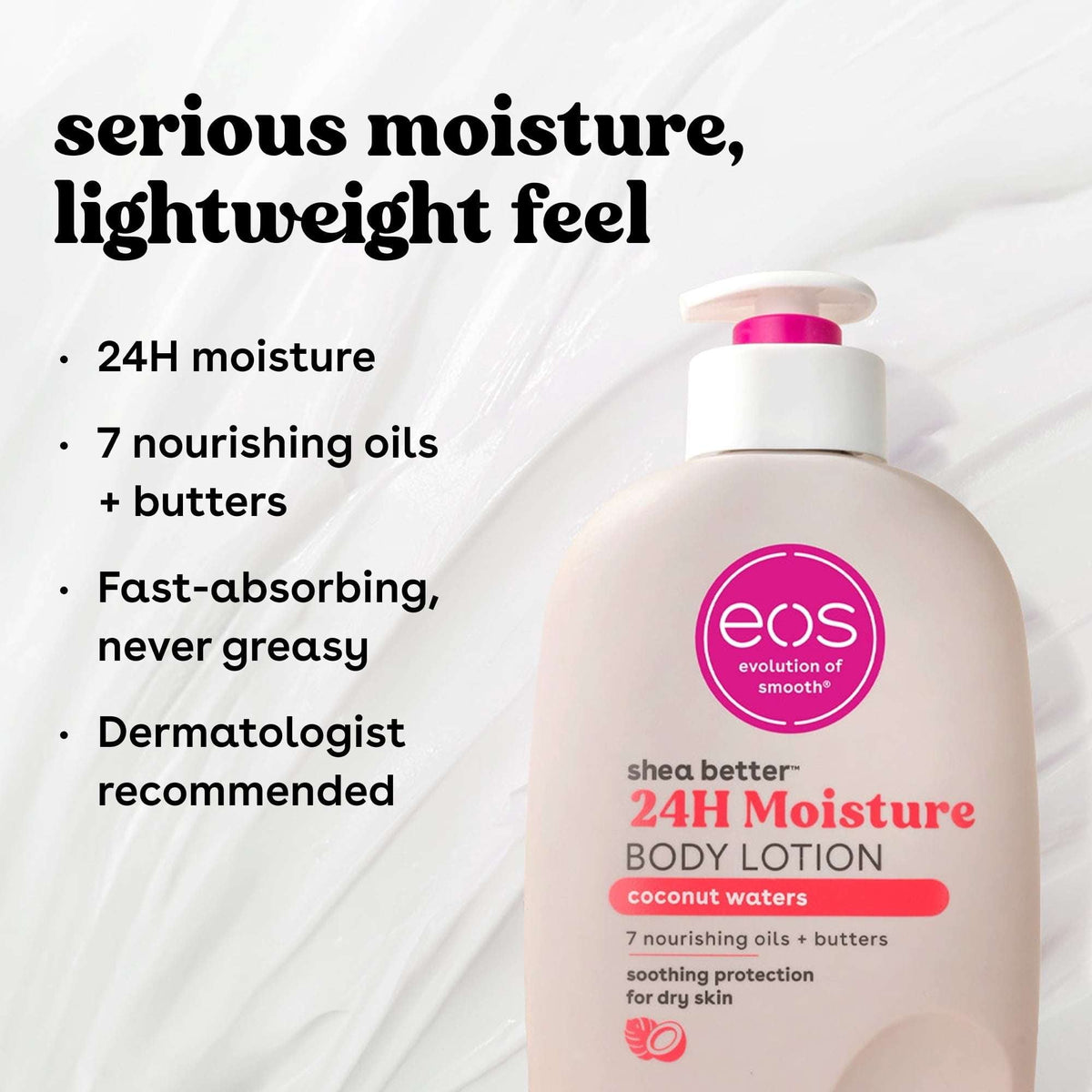 eos Shea Better Body Lotion - Coconut Waters, Made for Dryness, 16 fl oz.