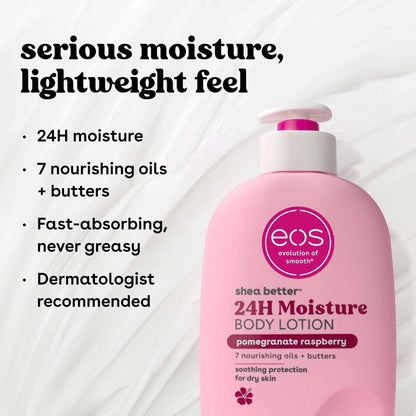 eos Shea Better Body Lotion - Pomegranate Raspberry, for Dry Skin, 16 fl oz