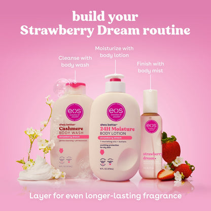 eos Shea Better Body Lotion for Dry Skin, Strawberry Dream, 16 fl oz