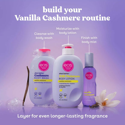 eos Shea Better Vanilla Cashmere Body Wash - Vanilla Cashmere, Creamy Gel Formula, Hyrdration for Dry Skin, 16 fl oz