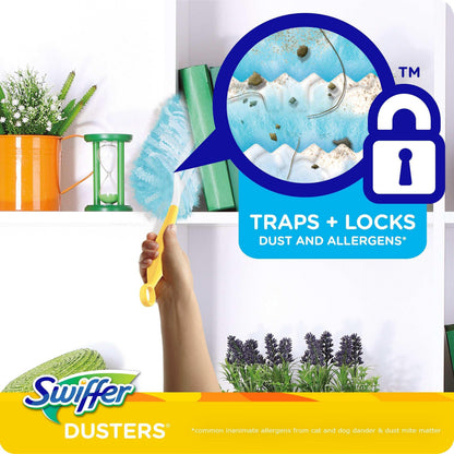 Swiffer Dusters Cleaning Kit, Feather Duster Alternative, Unscented, Includes 1 Handle + 5 Refills