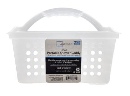 Mainstays Small Portable Shower Caddy Frost Plastic