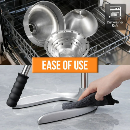 Sopito Manual Juicer Press, Effortless Cast Iron Juicer Professional Safety Stainless Steel Hand Press Juicer for Fresh Lemon, Lime, Orange & Pomegranate,Easy to Clean with Brusher