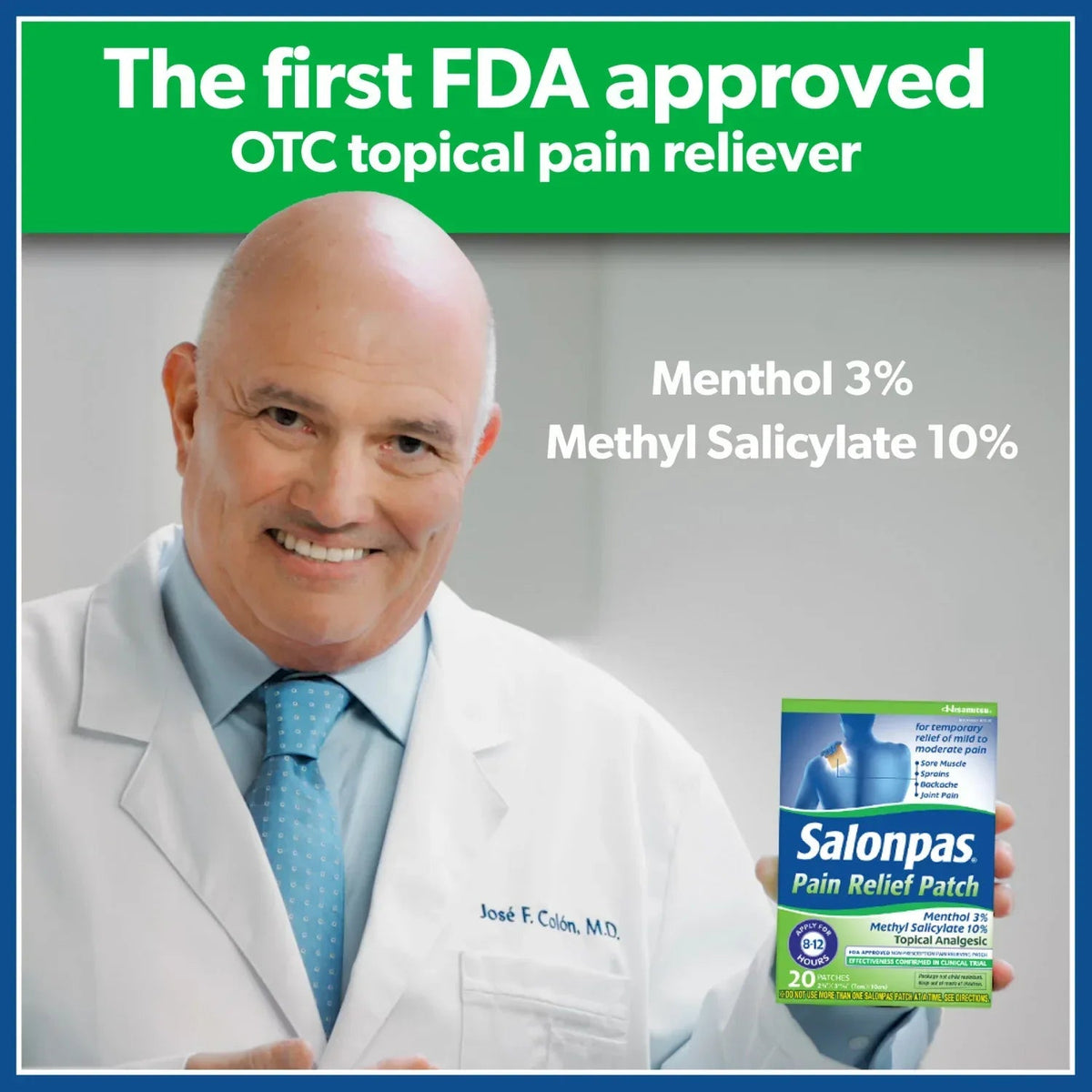 Salonpas Mild to Moderate Pain Relief Patch, Small, 20 Count