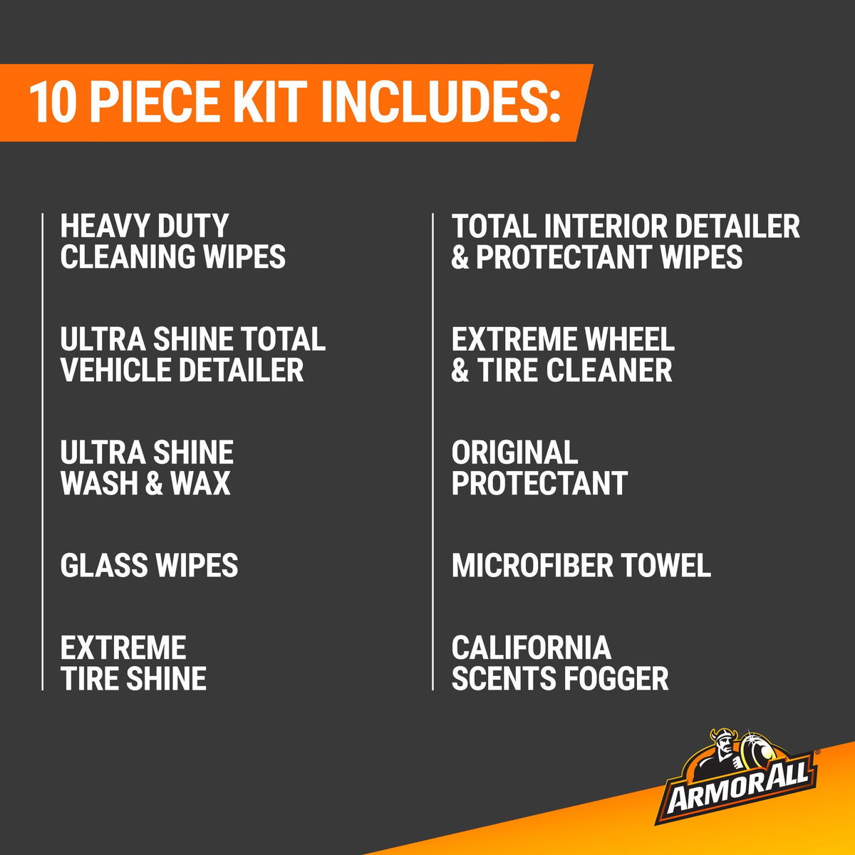 Armor All Car Care Cleaning and Automotive Car Wash Kit - 10 Piece Set Car Detailing Kit