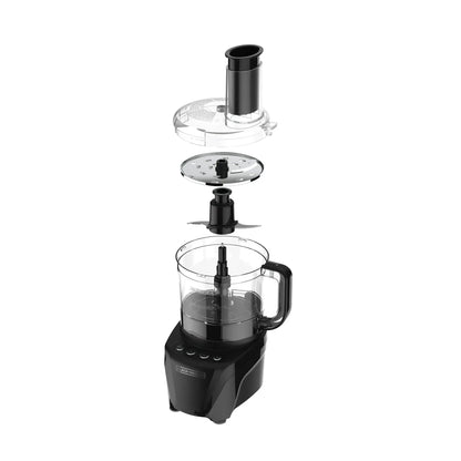 BLACK+DECKER Easy Assembly 8-Cup Food Processor, 850W, 2 Speeds + Pulse, Chop, Puree, Slice, Shred