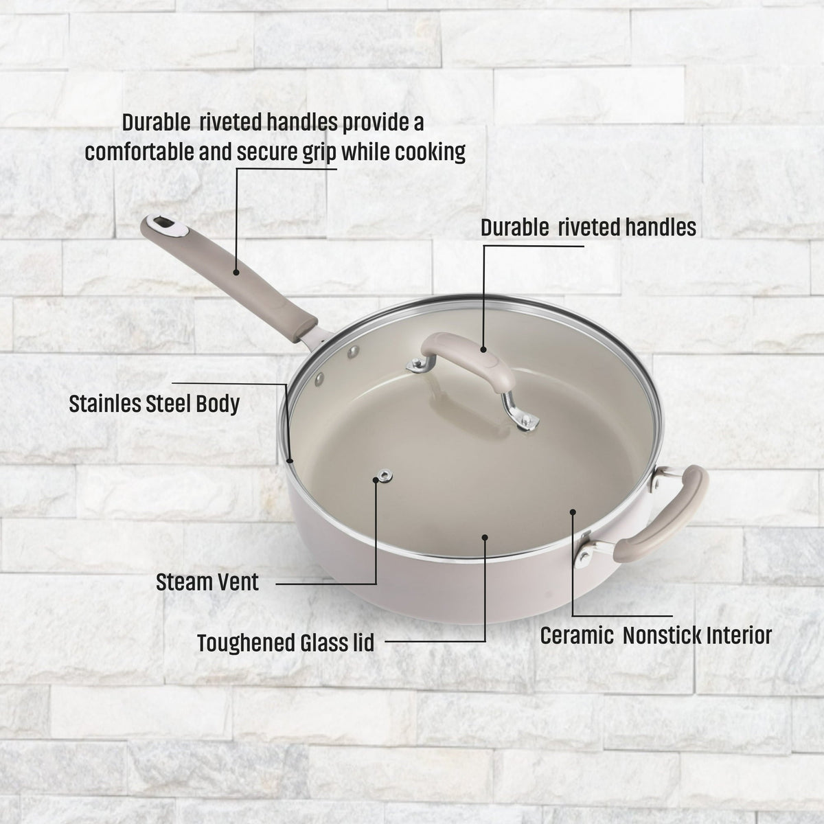 Mainstays 4.7QT Jumbo Cooker with Lid Heavy Gauge Ceramic