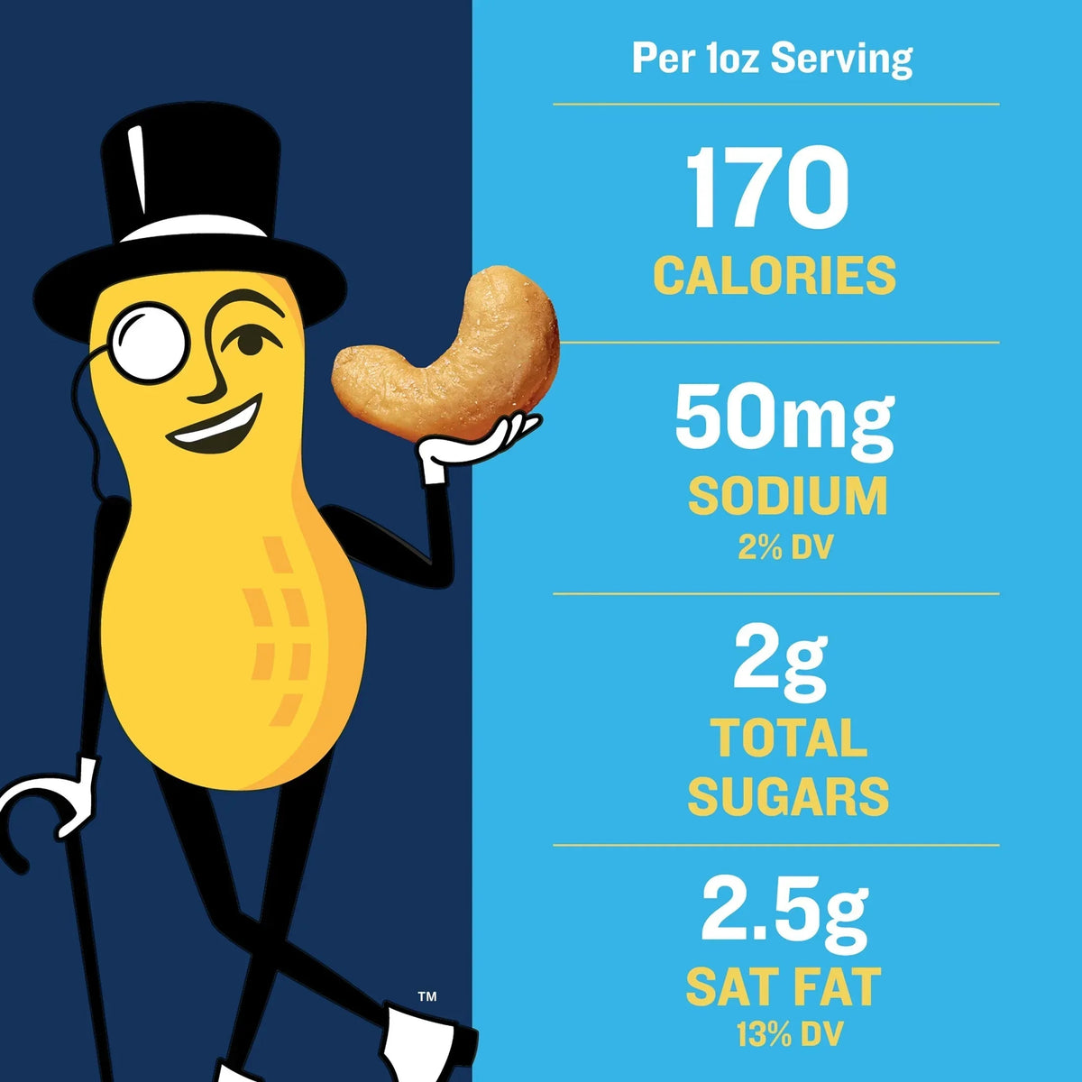 PLANTERS Deluxe Lightly Salted Whole Cashews, Party Snacks, Plant Based Protein, 18.25 oz Steel Can (1 Canister)