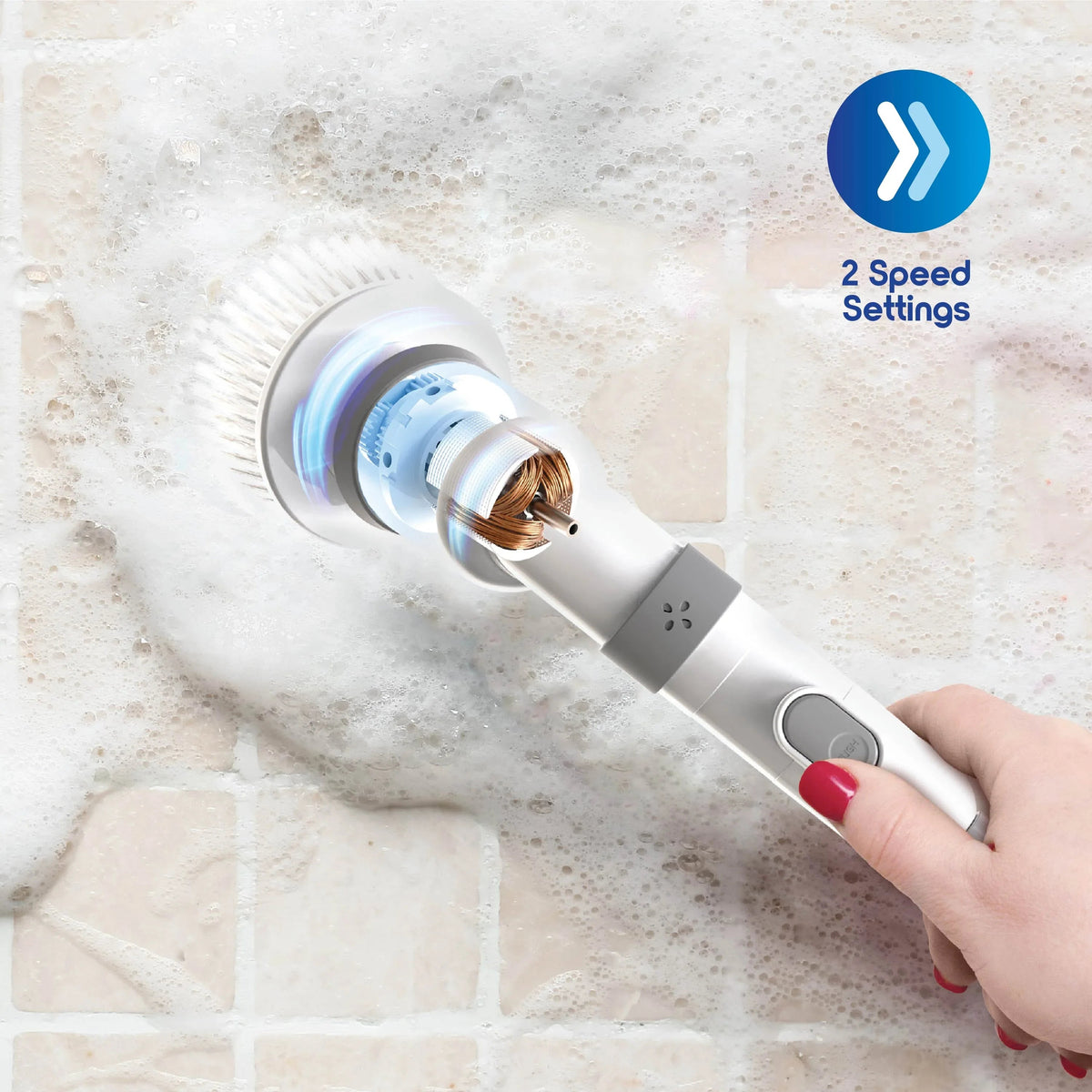 Ionvac Scrub It Electric Spin Scrubber, Multi-surface Rechargeable Cordless Scrub Brush with 9 Cleaning Brush Heads