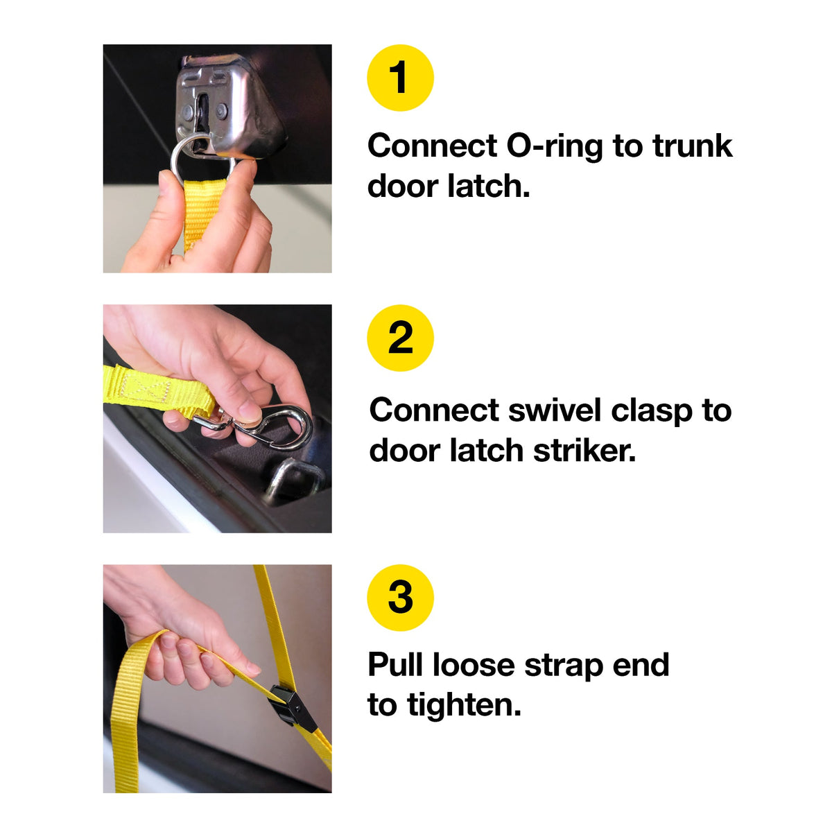 Wrap It Storage Trunk Strap, Yellow, R100-TS-6YE, 6ft, 1 Each