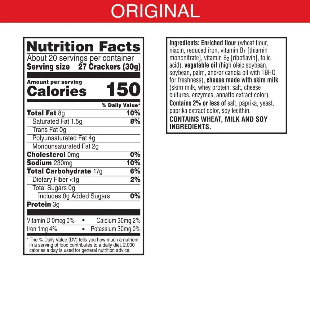 Original Cheese Crackers, 21 Oz