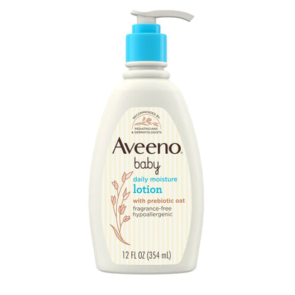 Aveeno Baby Daily Moisture Body Lotion for Baby and Toddler with Colloidal Oatmeal, 12 fl oz