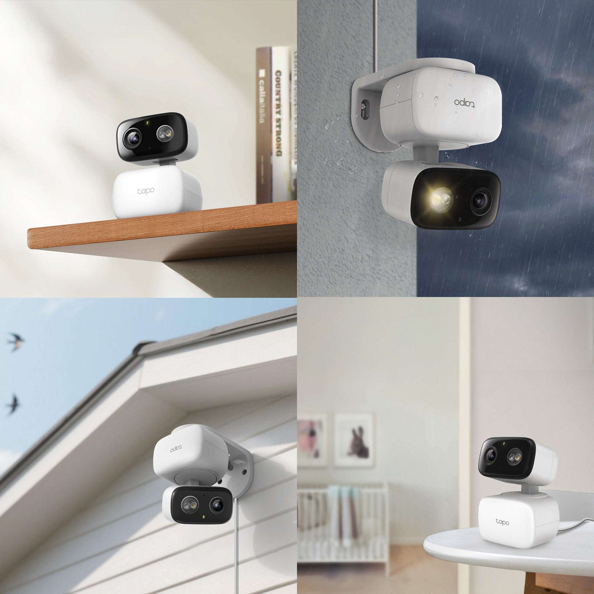 TP-Link Tapo TCW30 Indoor/Outdoor HD Security Camera with Pan/Tilt, Sound & Light Alarm, AI Detection & Local Storage — Enjoy 24/7 Coverage with No Subscription Costs