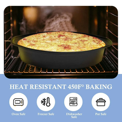 Godance 8-Inch Round Cake Pan Set of 3, Nonstick Baking Cake Pans with 100 Pieces Pre-cut Parchment Paper, Carbon Steel Cake Baking Pans with Handle, Circle Cake Pans Sets for Baking, Dishwasher Safe
