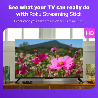 Roku Streaming Stick 2025 - HD Roku Streaming Device for TV with Voice Remote - Free & Live TV (3840R)