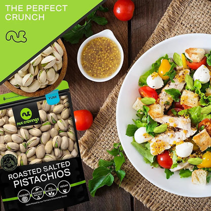 Nut Cravings Freshly Roasted & Salted California Pistachios (32oz - 2 lbs) Packed Fresh in Resealable Bag
