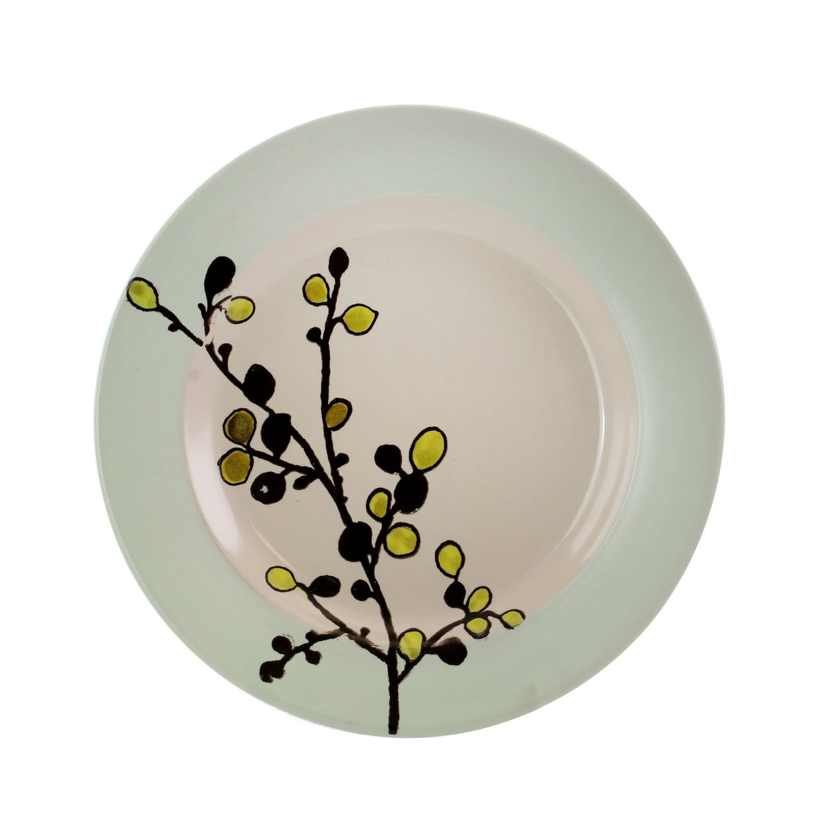 Elama Retro Bloom 16 Piece Round Stoneware Dinnerware Set in Green